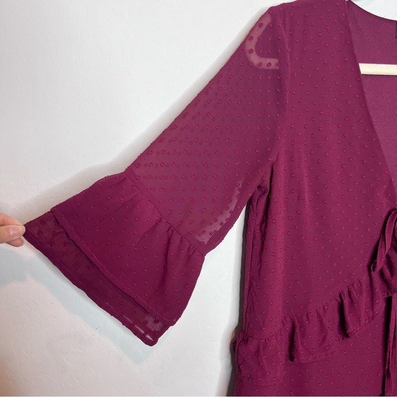 LULU’S Favorite Daydream Swiss Dot Babydoll Mini Dress. Size Small - Picture 7 of 12